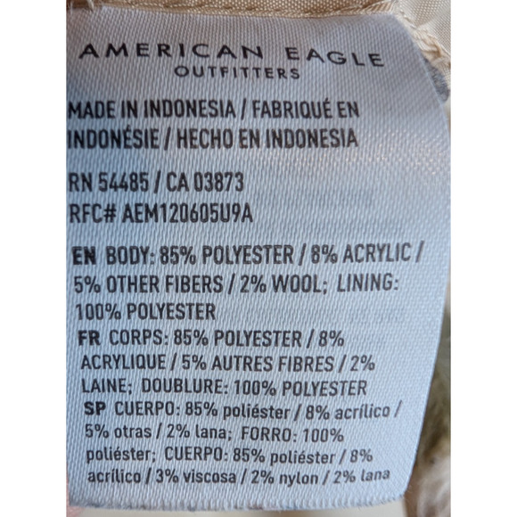 American Eagle Womens Cream Fuzzy Plaid Chore Shacket Gorpcore Outdoor Small - Picture 7 of 10